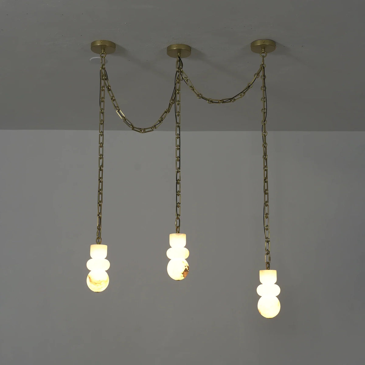 Alabaster Cylindrical Chain Chandelier – Alabaster detail 64