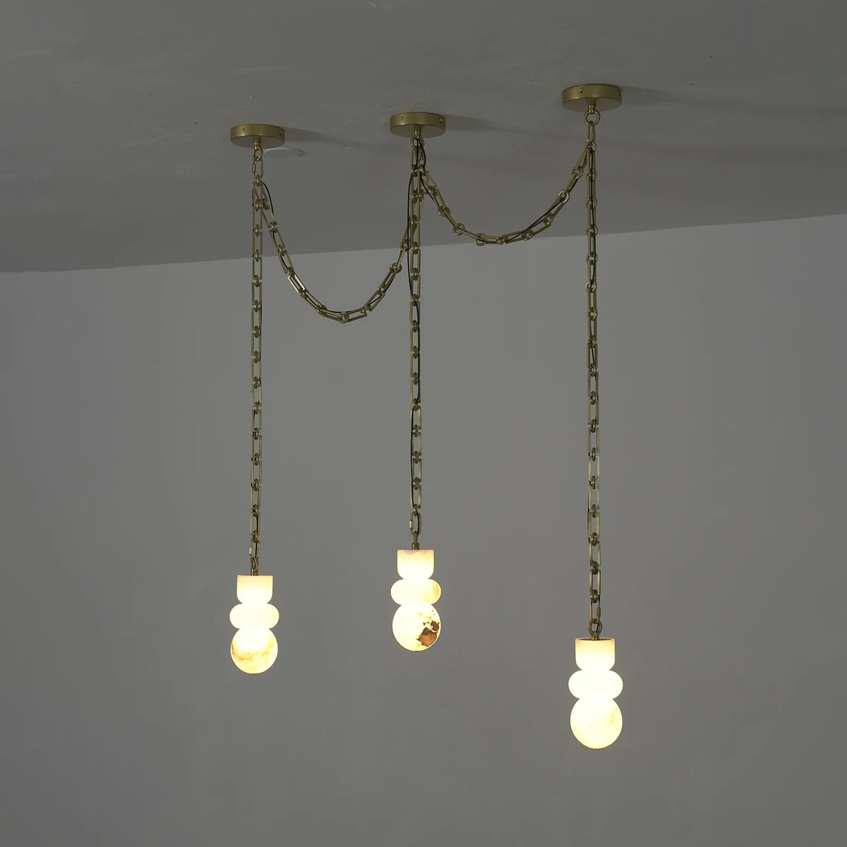 Alabaster Cylindrical Chain Chandelier – Alabaster detail 65