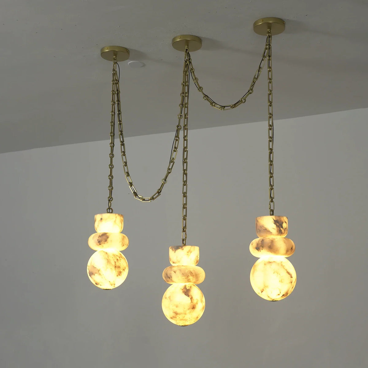 Alabaster Cylindrical Chain Chandelier – Alabaster detail 73
