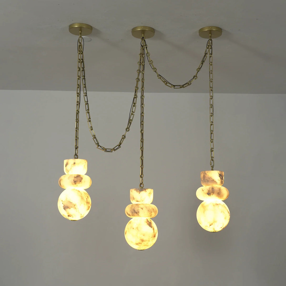 Alabaster Cylindrical Chain Chandelier – Alabaster detail 72