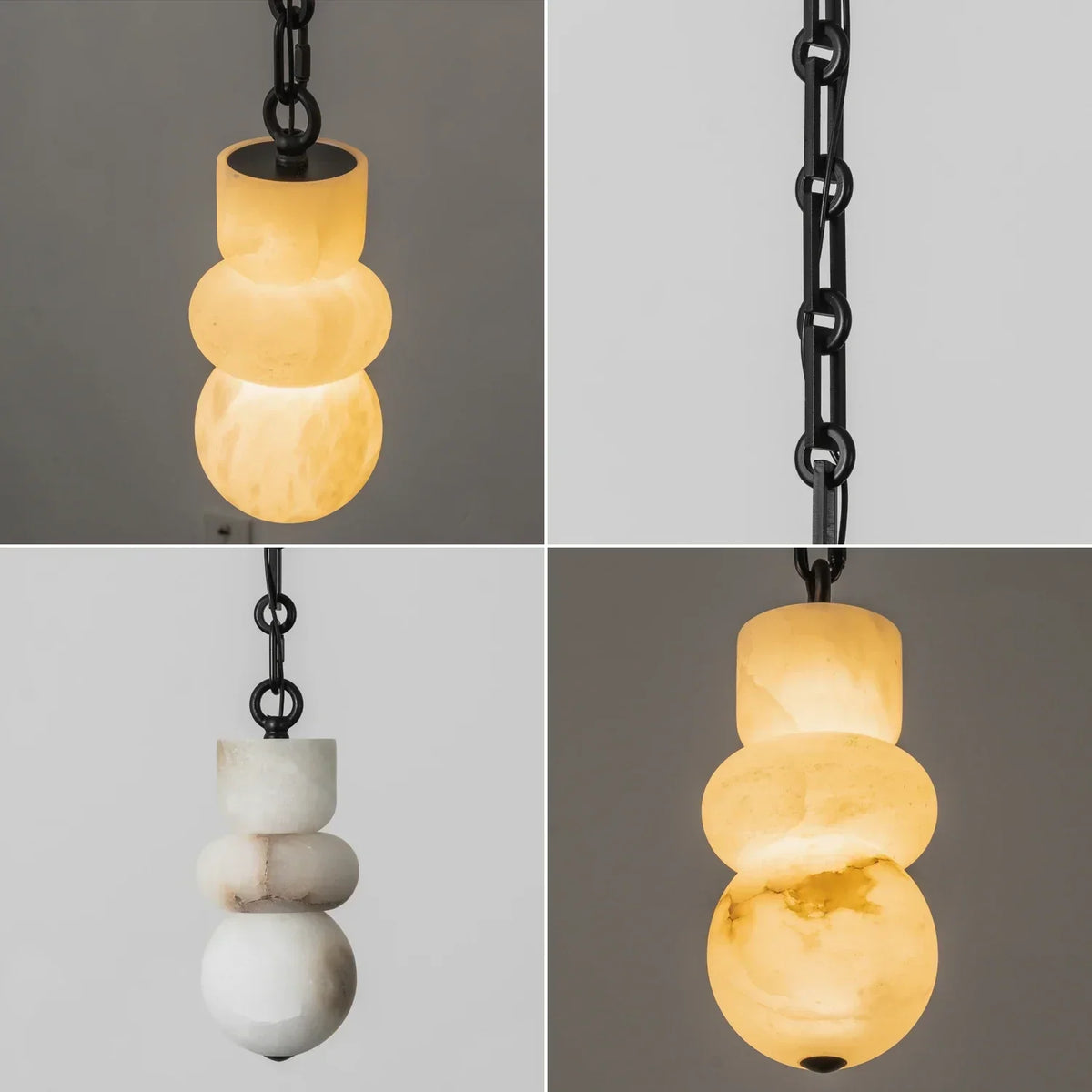 Alabaster Cylindrical Chain Chandelier – Alabaster detail 25