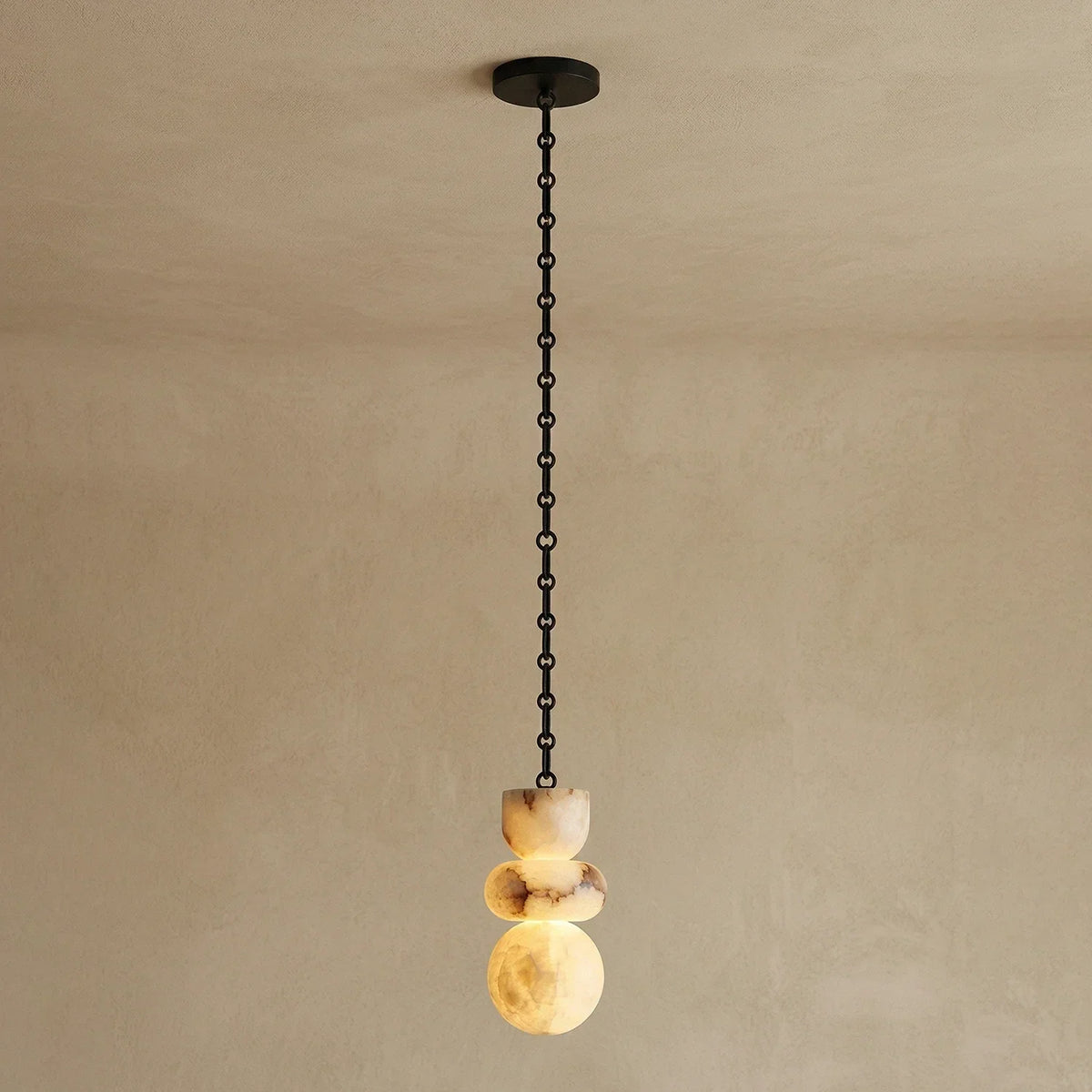 Alabaster Cylindrical Chain Chandelier – Alabaster detail 50