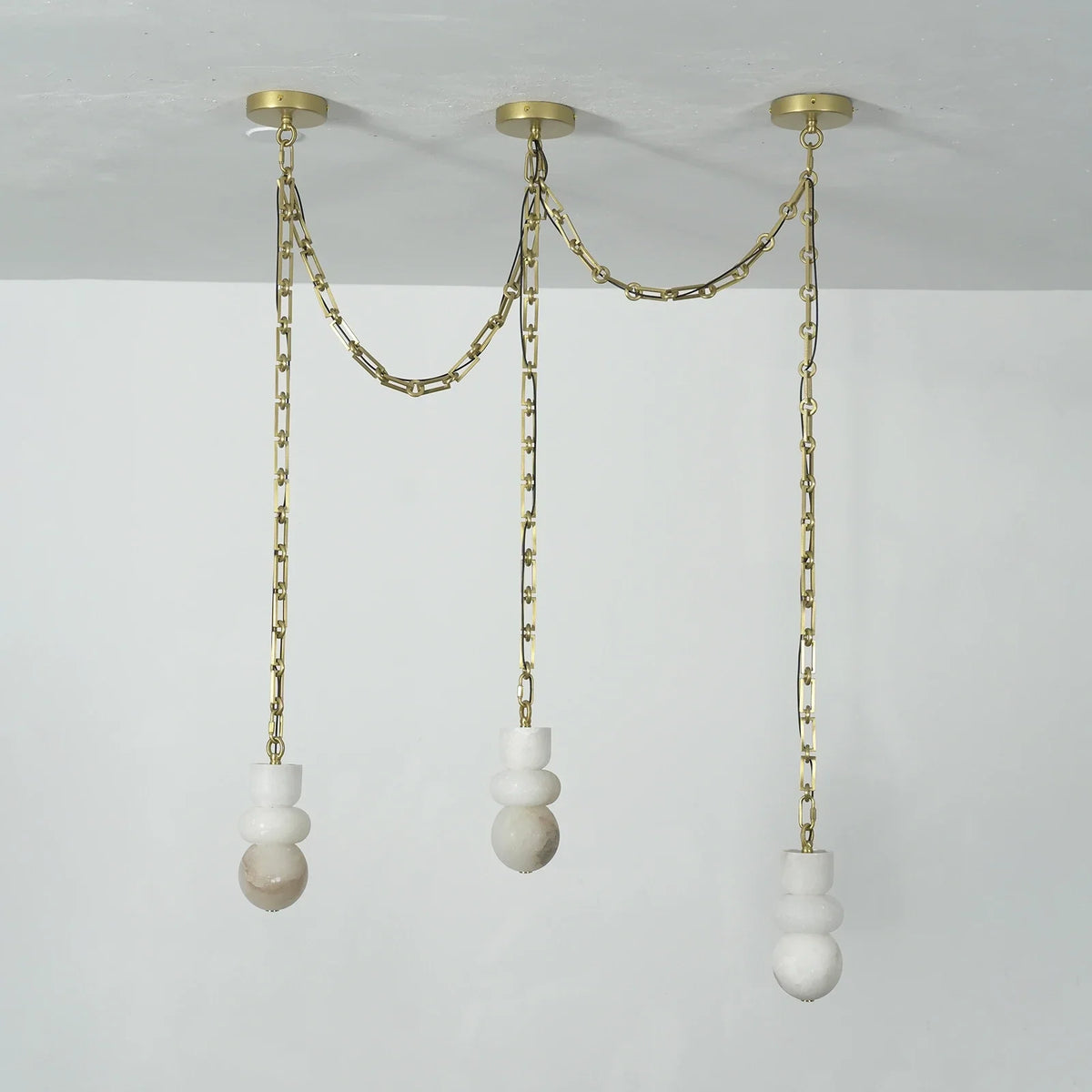 Alabaster Cylindrical Chain Chandelier – Alabaster detail 66