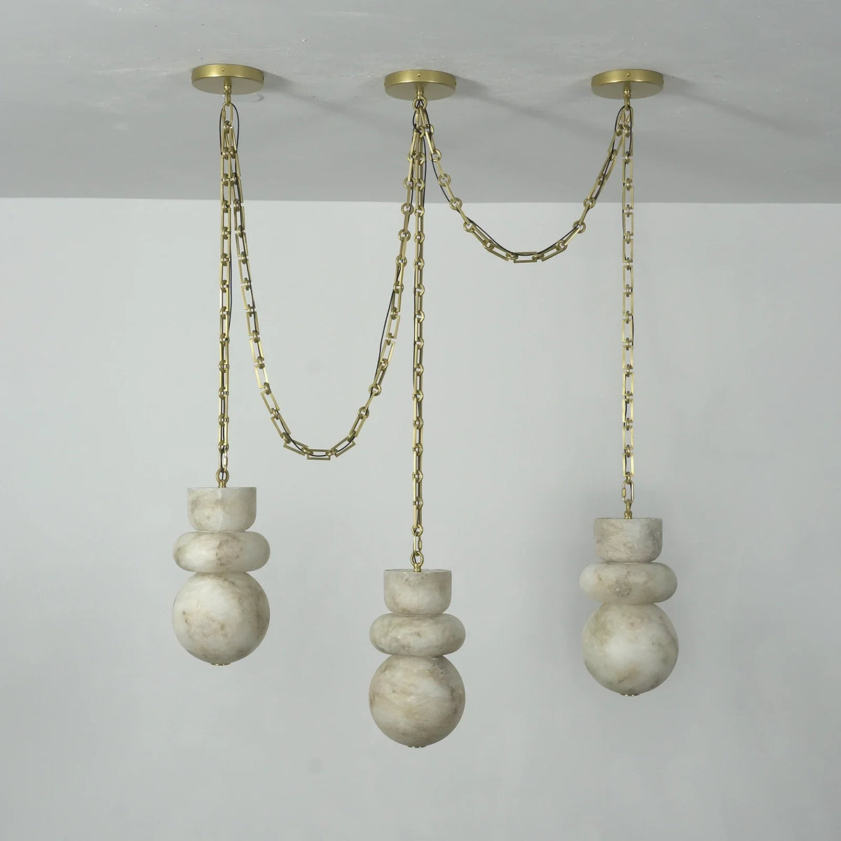 Alabaster Cylindrical Chain Chandelier – Alabaster detail 74