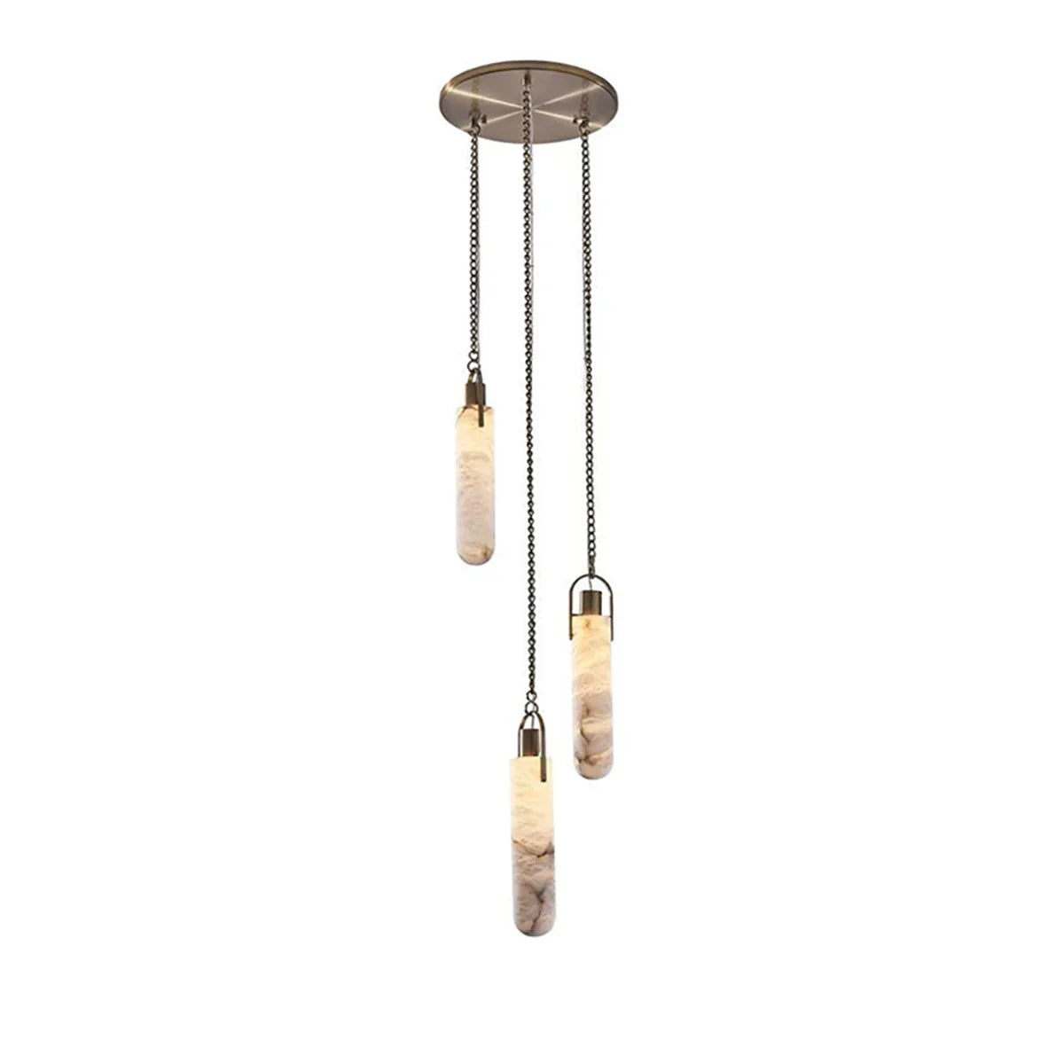 Alabaster Cylindrical Draped Chain Chandelier – Alabaster detail 23