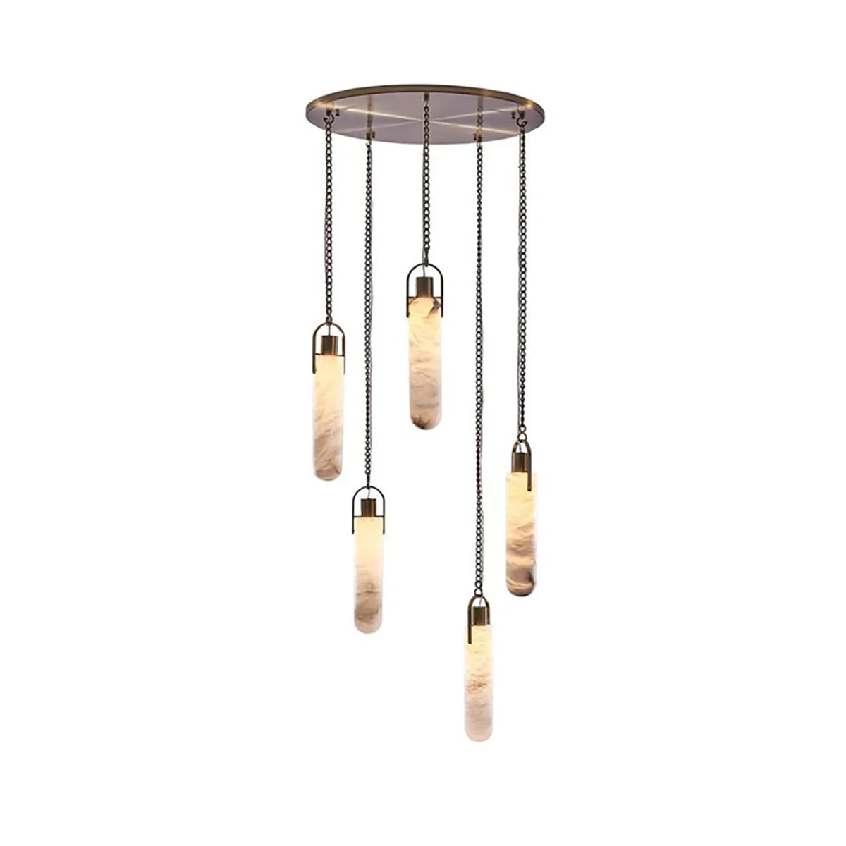 Alabaster Cylindrical Draped Chain Chandelier – Alabaster detail 24