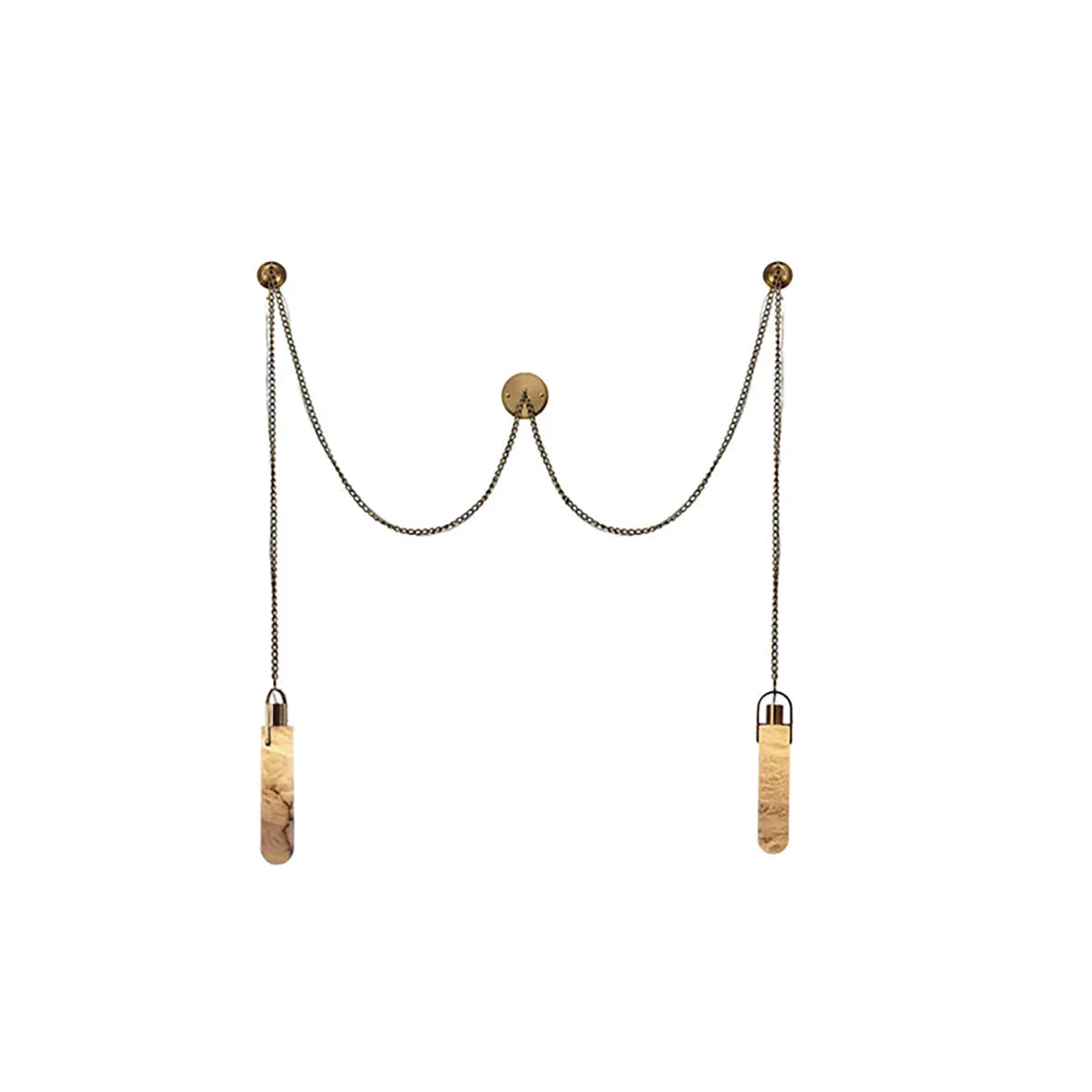 Alabaster Cylindrical Draped Chain Chandelier – Alabaster detail 21