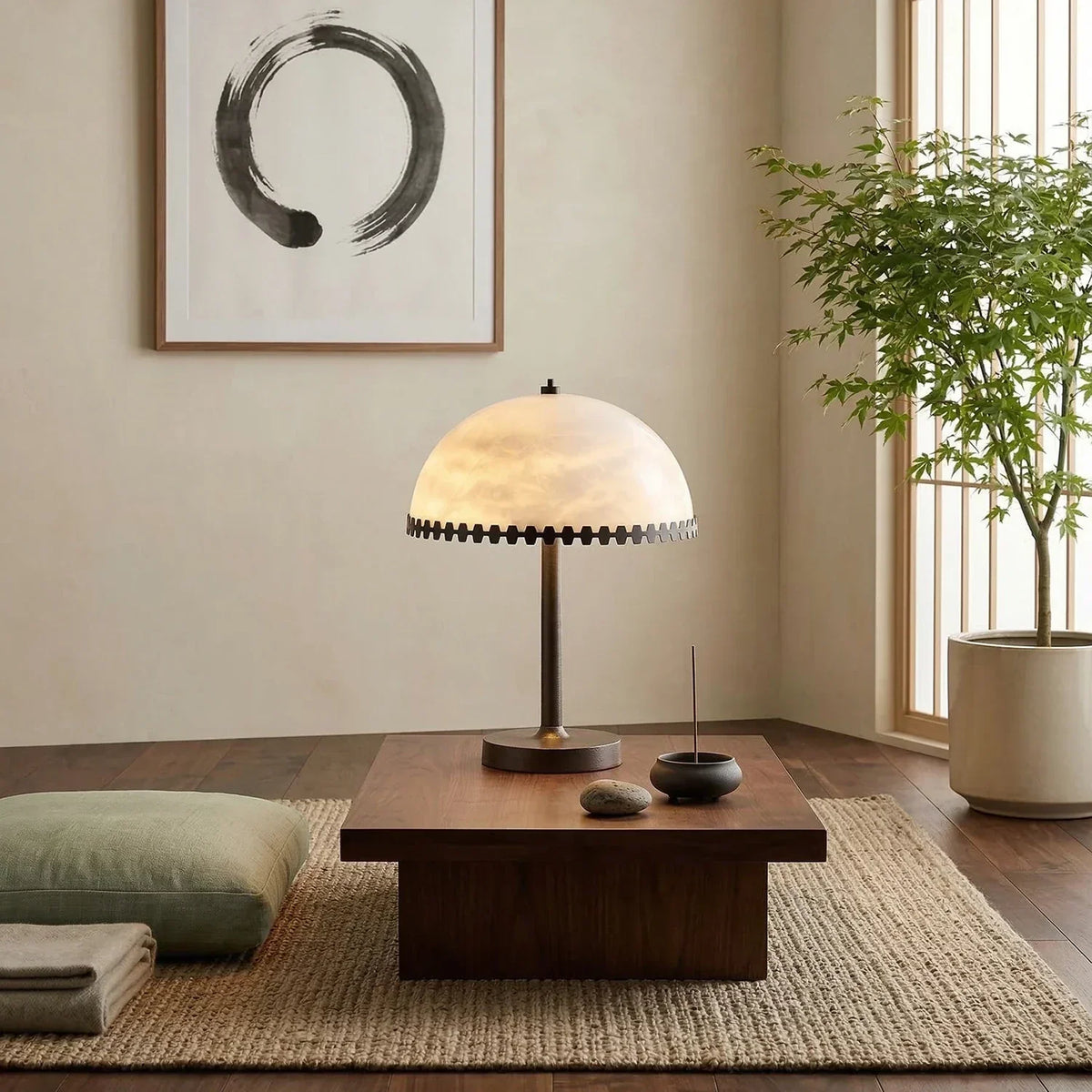 Alabaster Dome Trim Table Lamp – Alabaster detail 10