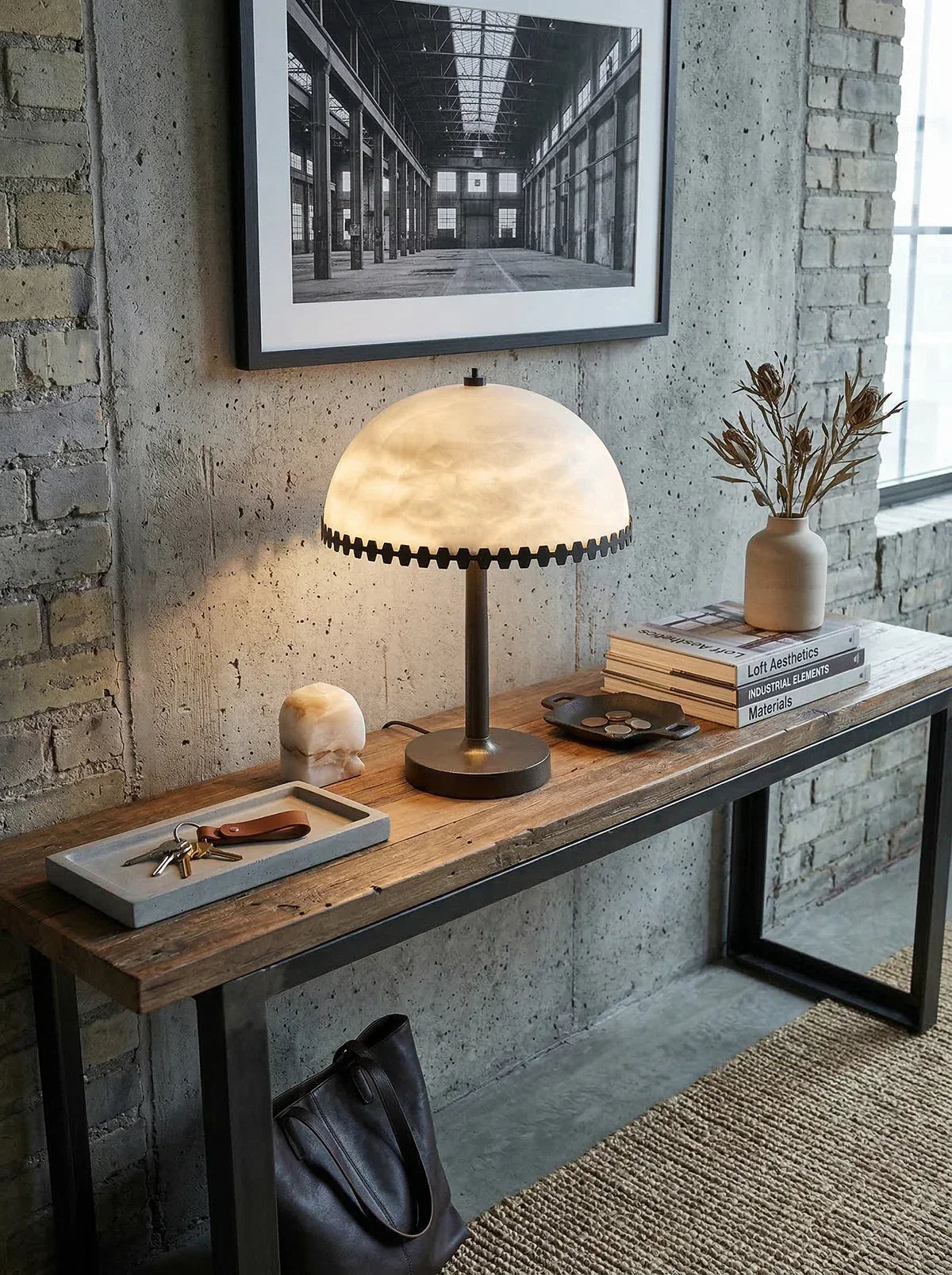 Alabaster Dome Trim Table Lamp – Alabaster detail 12