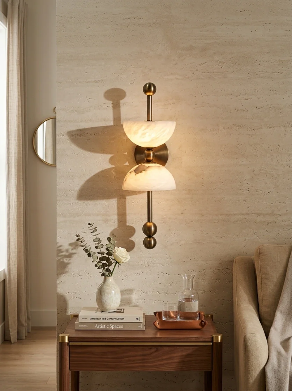 Alabaster Dual Wall Sconce – Alabaster detail 9