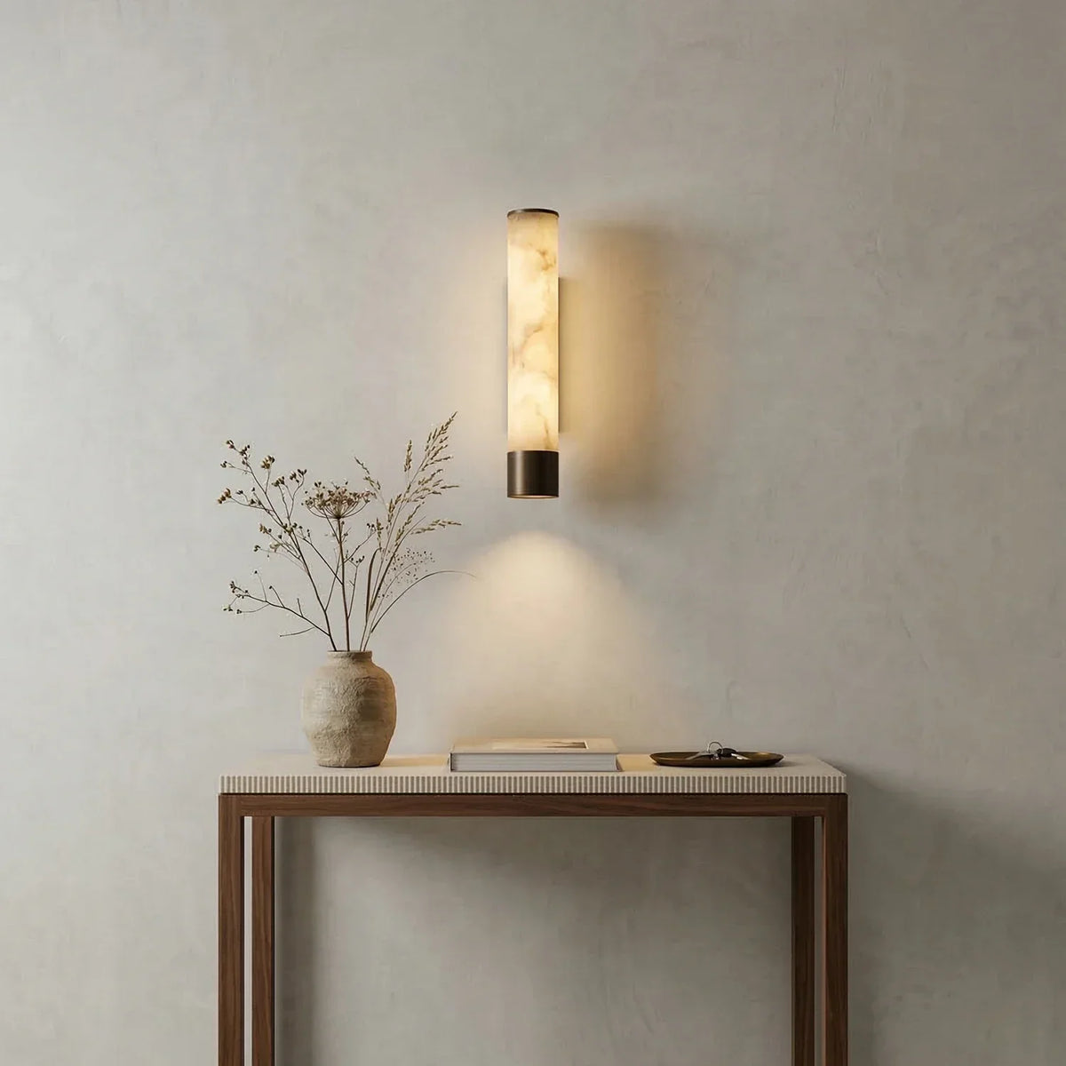 Alabaster Elara Cylindrical Wall Lamp – Alabaster detail 8
