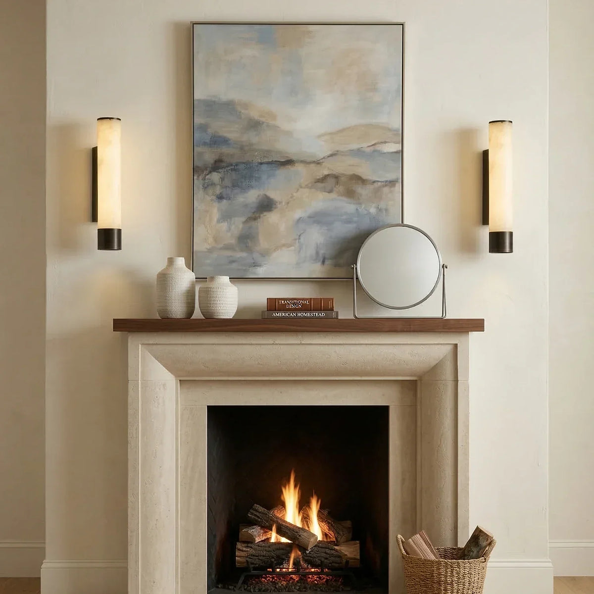 Alabaster Elara Cylindrical Wall Lamp – Alabaster detail 10