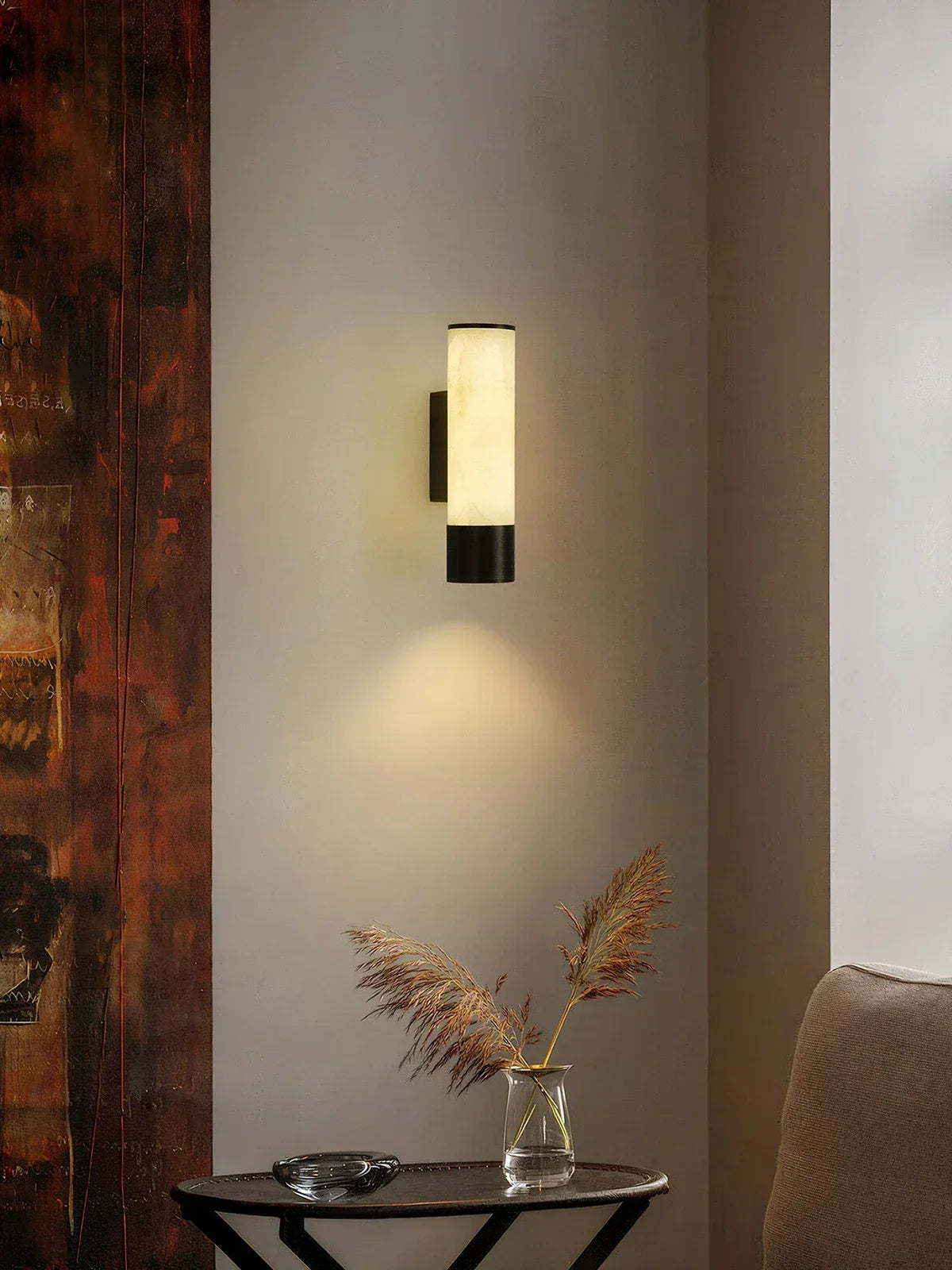 Alabaster Elara Cylindrical Wall Lamp – Alabaster detail 11