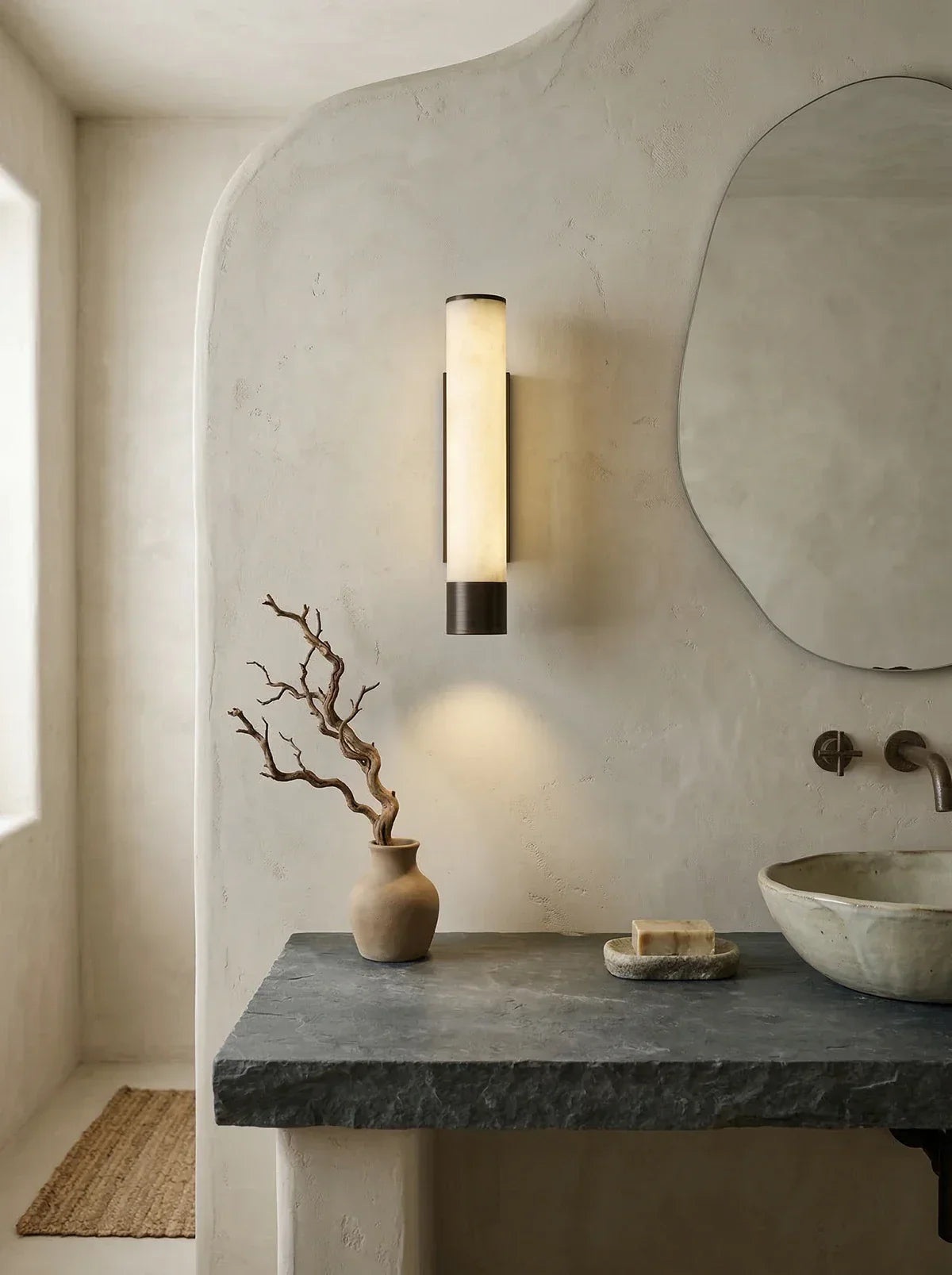 Alabaster Elara Cylindrical Wall Lamp – Alabaster detail 14