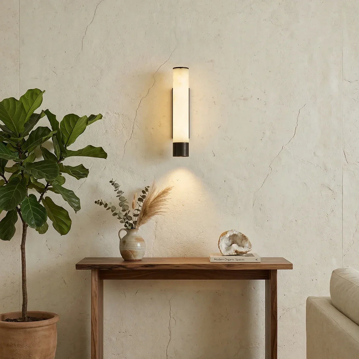Alabaster Elara Cylindrical Wall Lamp – Alabaster detail 7