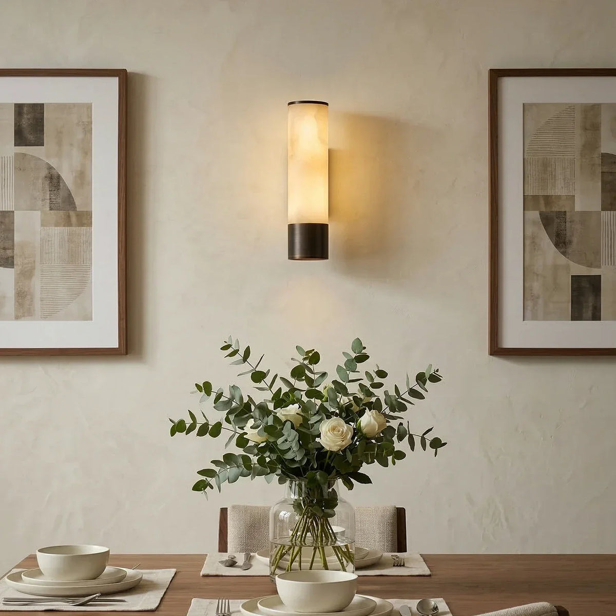 Alabaster Elara Cylindrical Wall Lamp – Alabaster detail 3