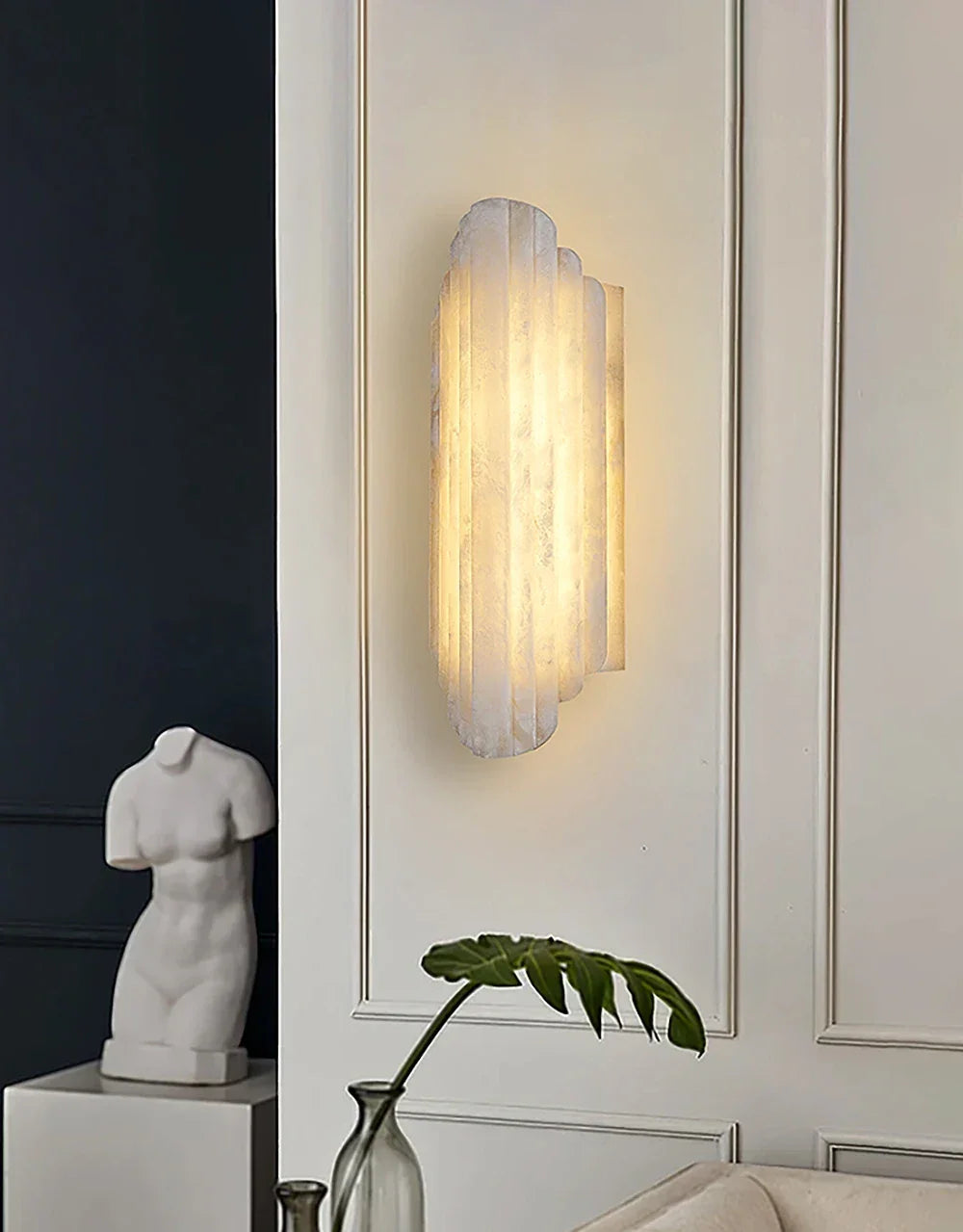 Alabaster Estelle Vertical Stripes Wall Sconce – Alabaster detail 8