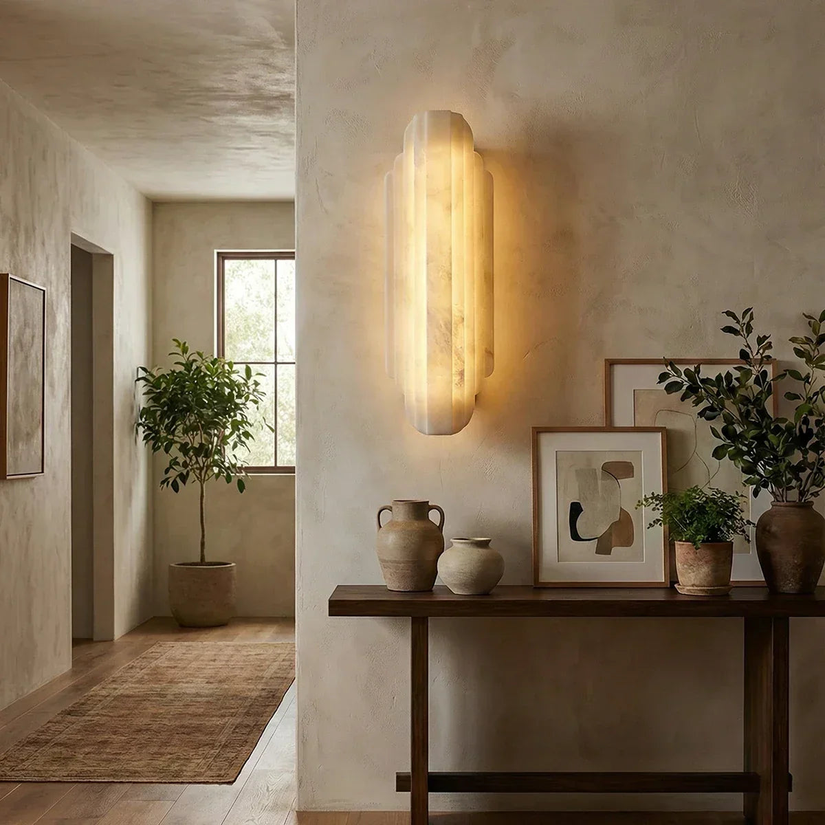 Alabaster Estelle Vertical Stripes Wall Sconce – Alabaster detail 2