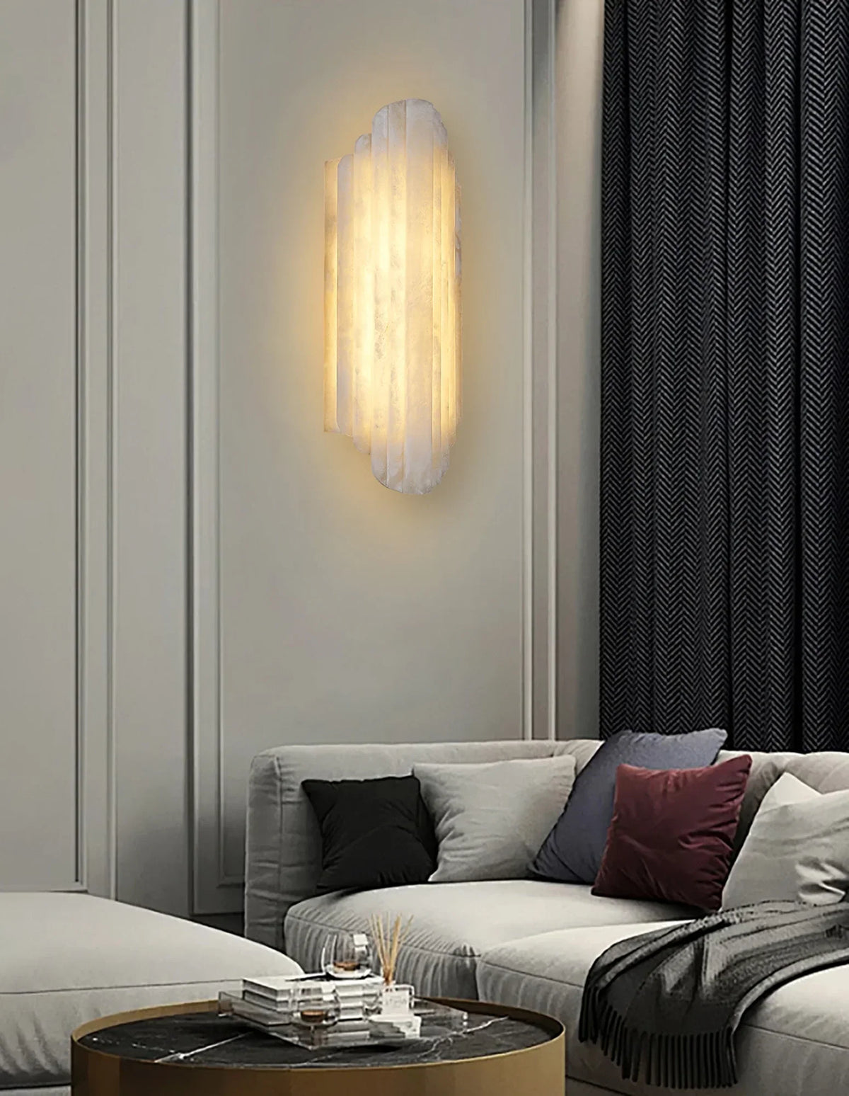 Alabaster Estelle Vertical Stripes Wall Sconce – Alabaster detail 9