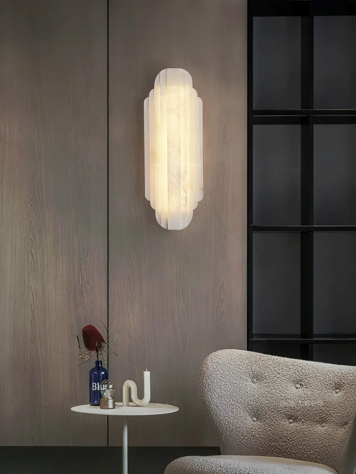 Alabaster Estelle Vertical Stripes Wall Sconce – Alabaster detail 12