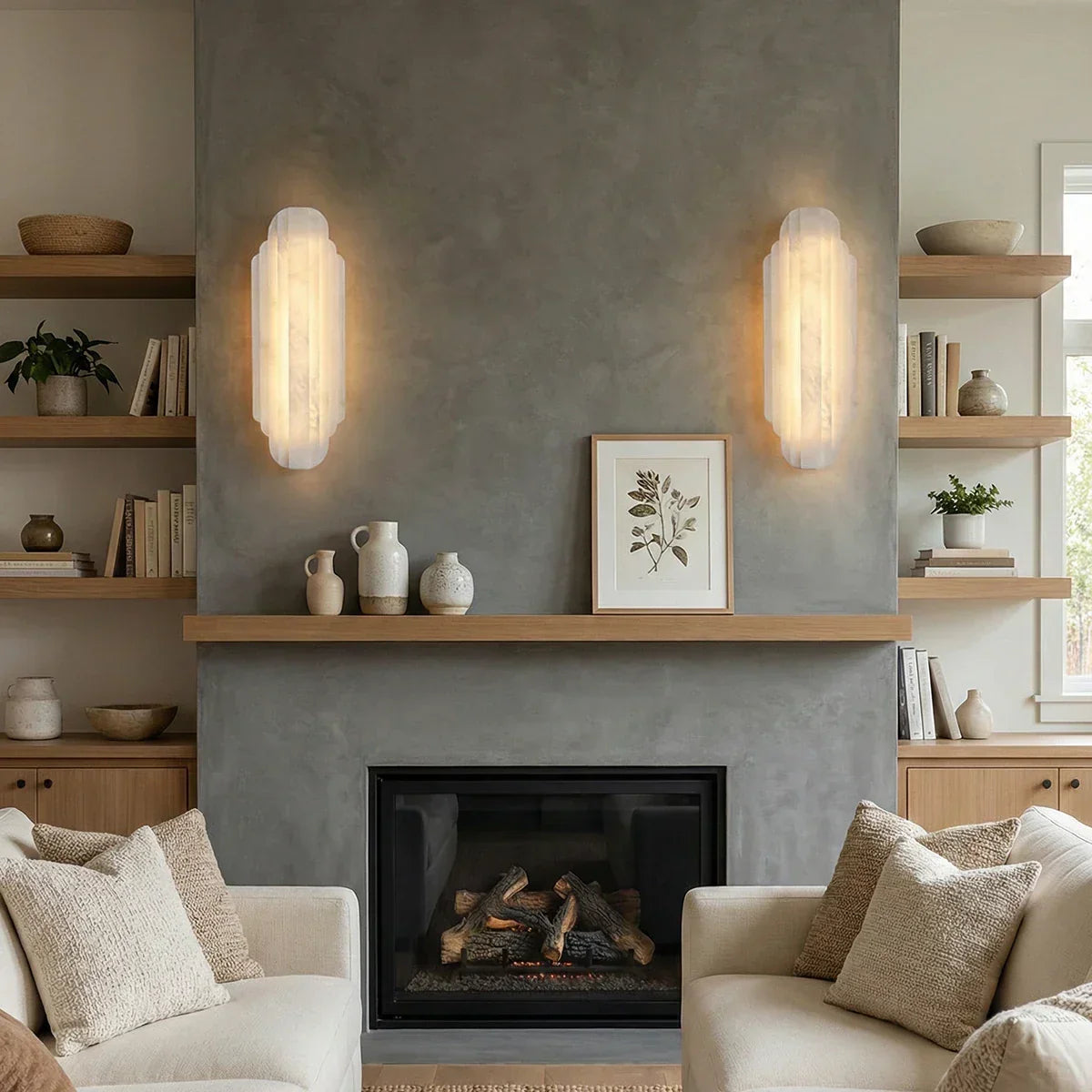 Alabaster Estelle Vertical Stripes Wall Sconce – Alabaster detail 6