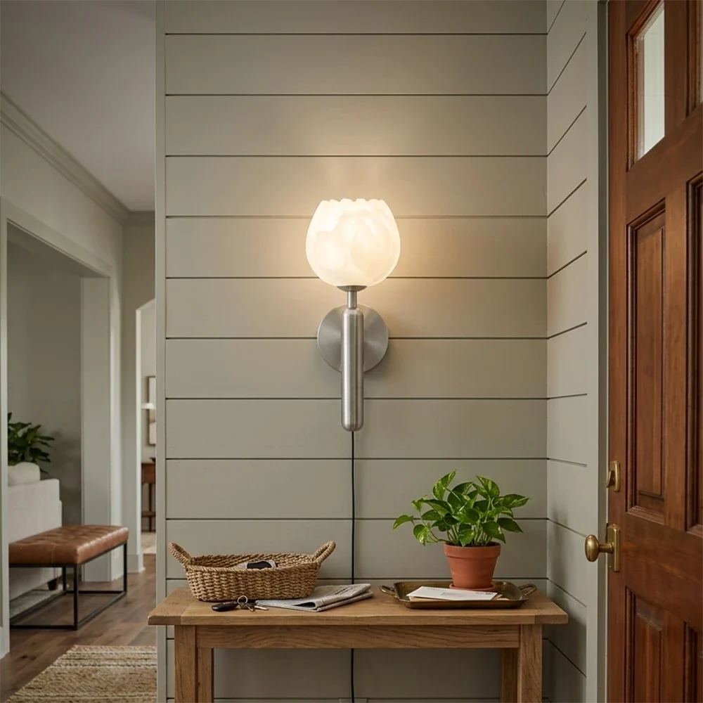 Alabaster Flower Plug-in Wall Lamp – Alabaster detail 4