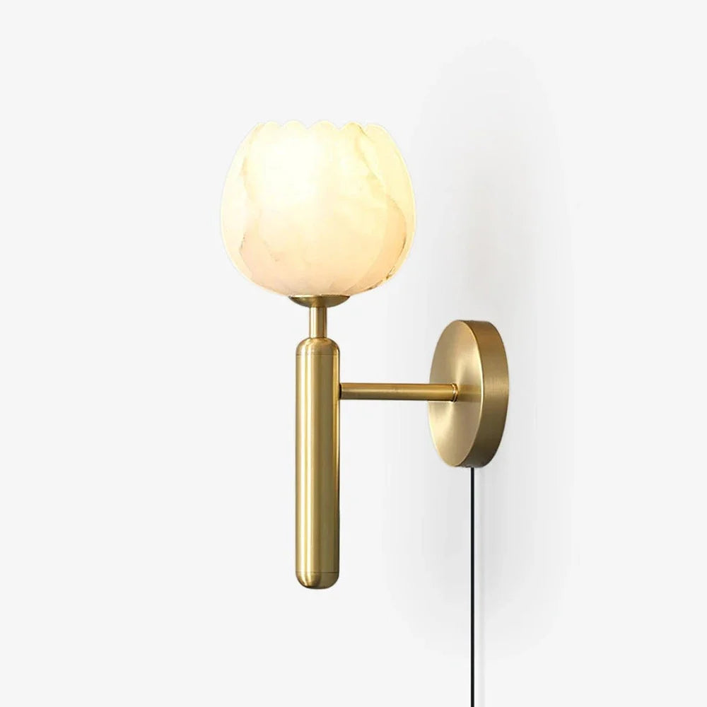 Alabaster Flower Plug-in Wall Lamp – Alabaster detail 13