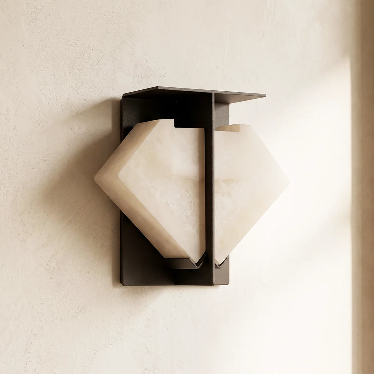 Alabaster Folded Halo Geometric Wall Sconce – Alabaster detail 12