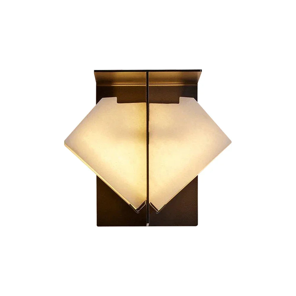 Alabaster Folded Halo Geometric Wall Sconce – Alabaster detail 13