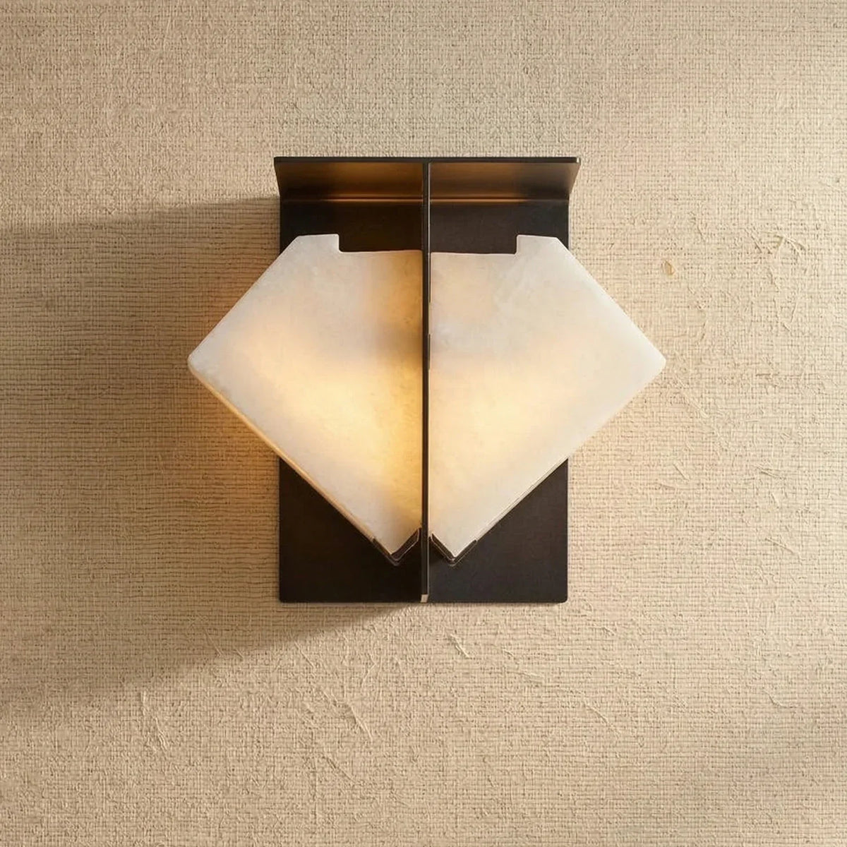 Alabaster Folded Halo Geometric Wall Sconce – Alabaster detail 11