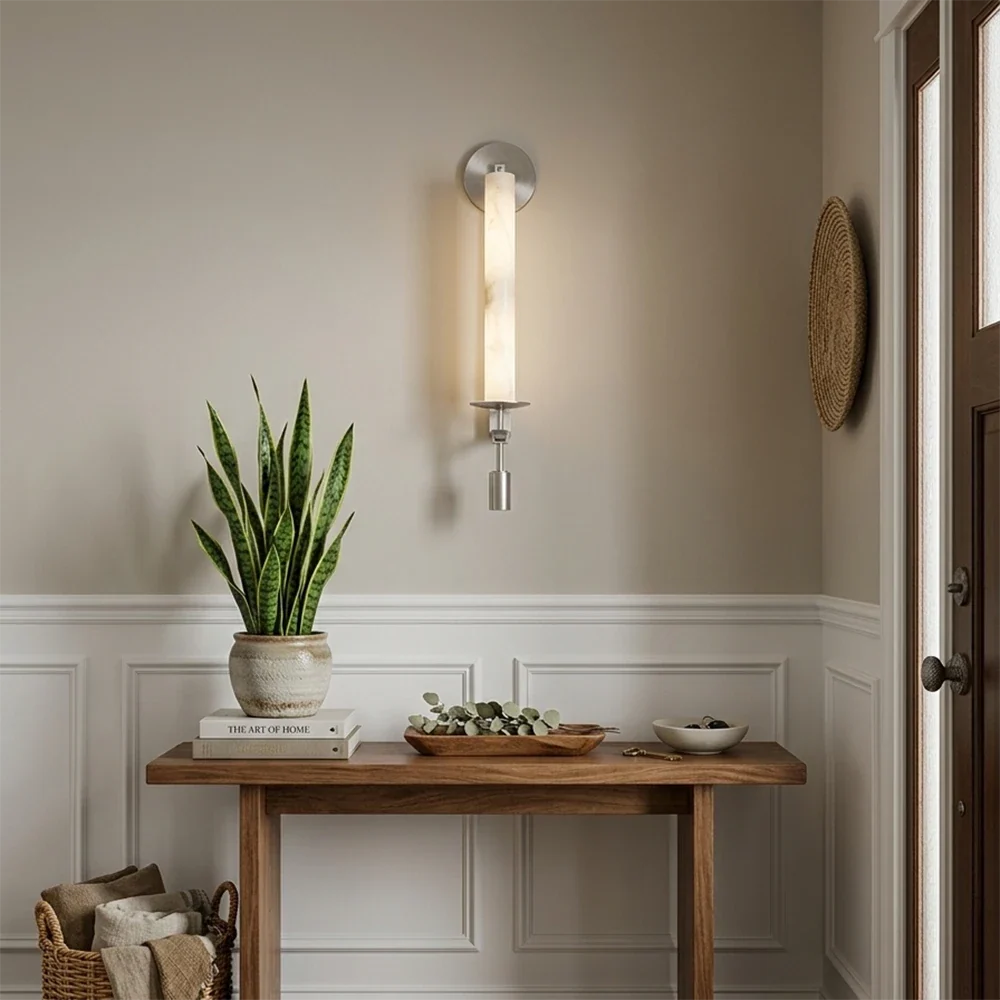 Alabaster Fontanelle Candlestick Wall Lamp – Alabaster detail 6