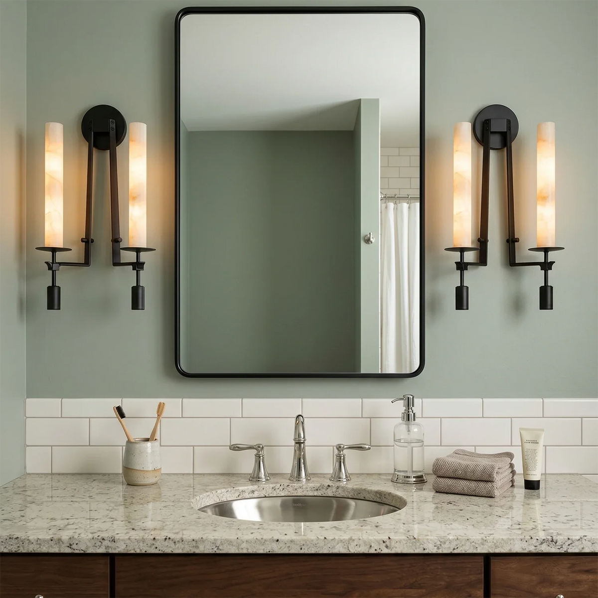 Alabaster Fontanelle Candlestick Wall Lamp – Alabaster detail 12