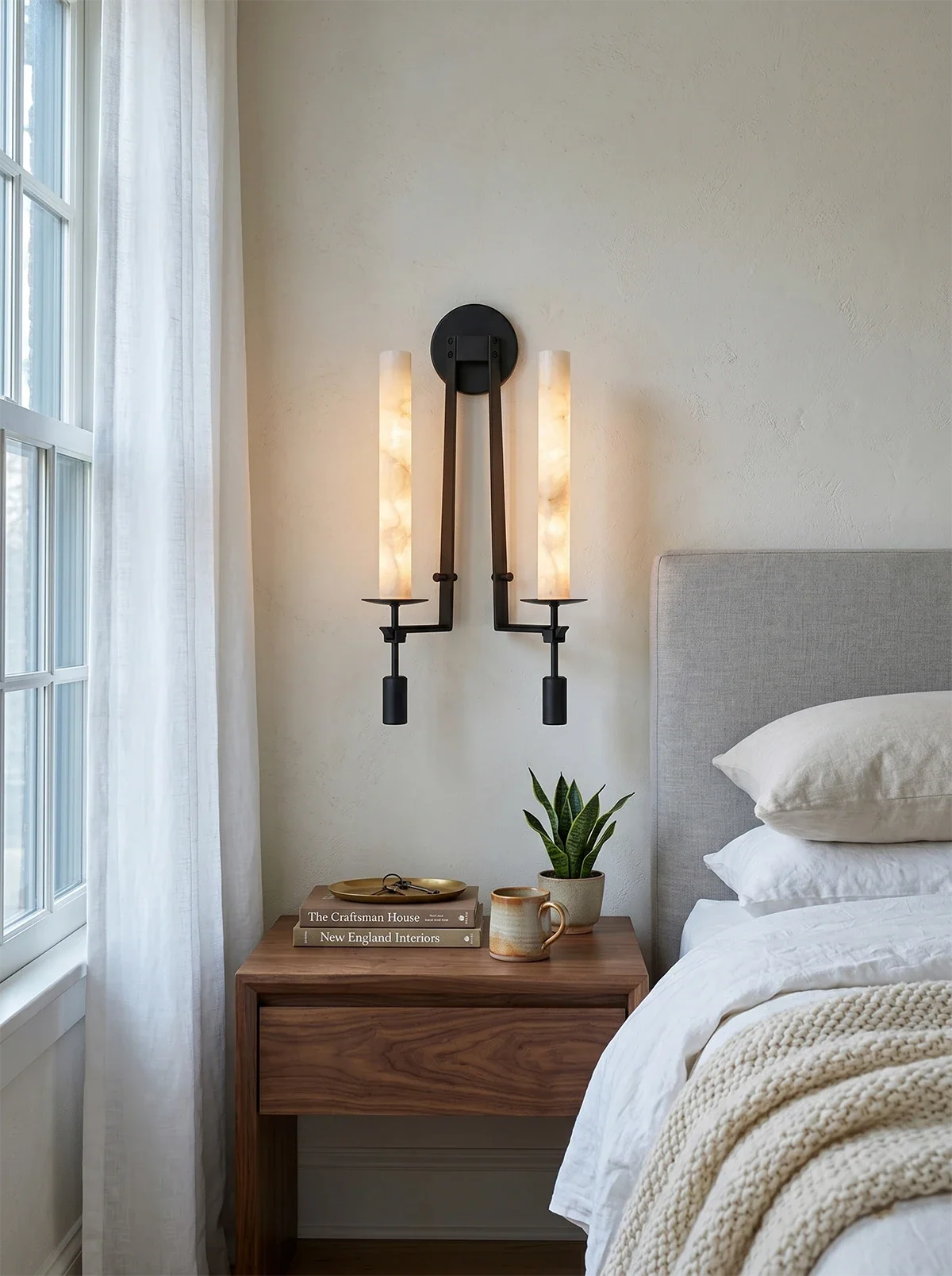 Alabaster Fontanelle Candlestick Wall Lamp – Alabaster detail 14