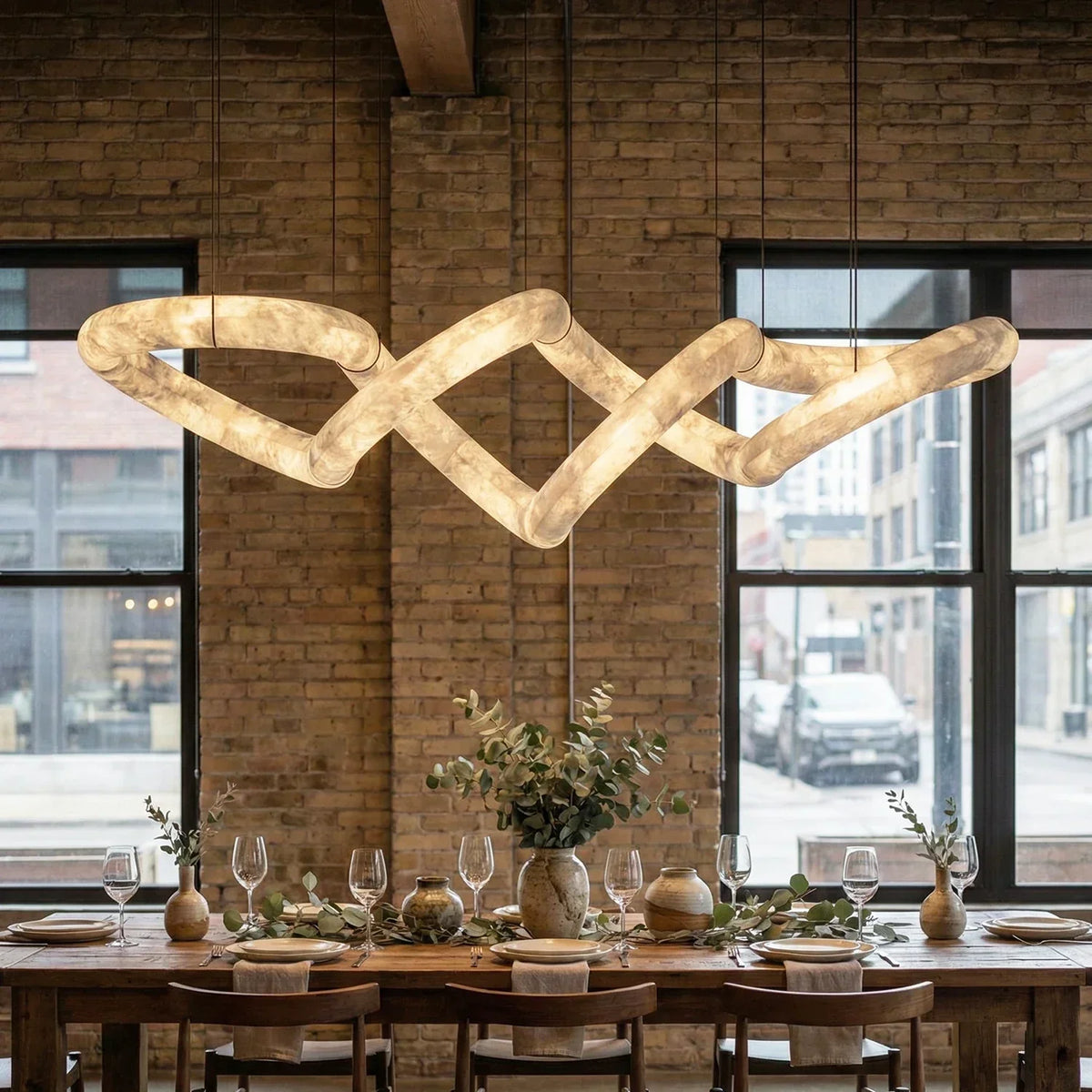 Alabaster Loop Chandelier – Alabaster detail 2