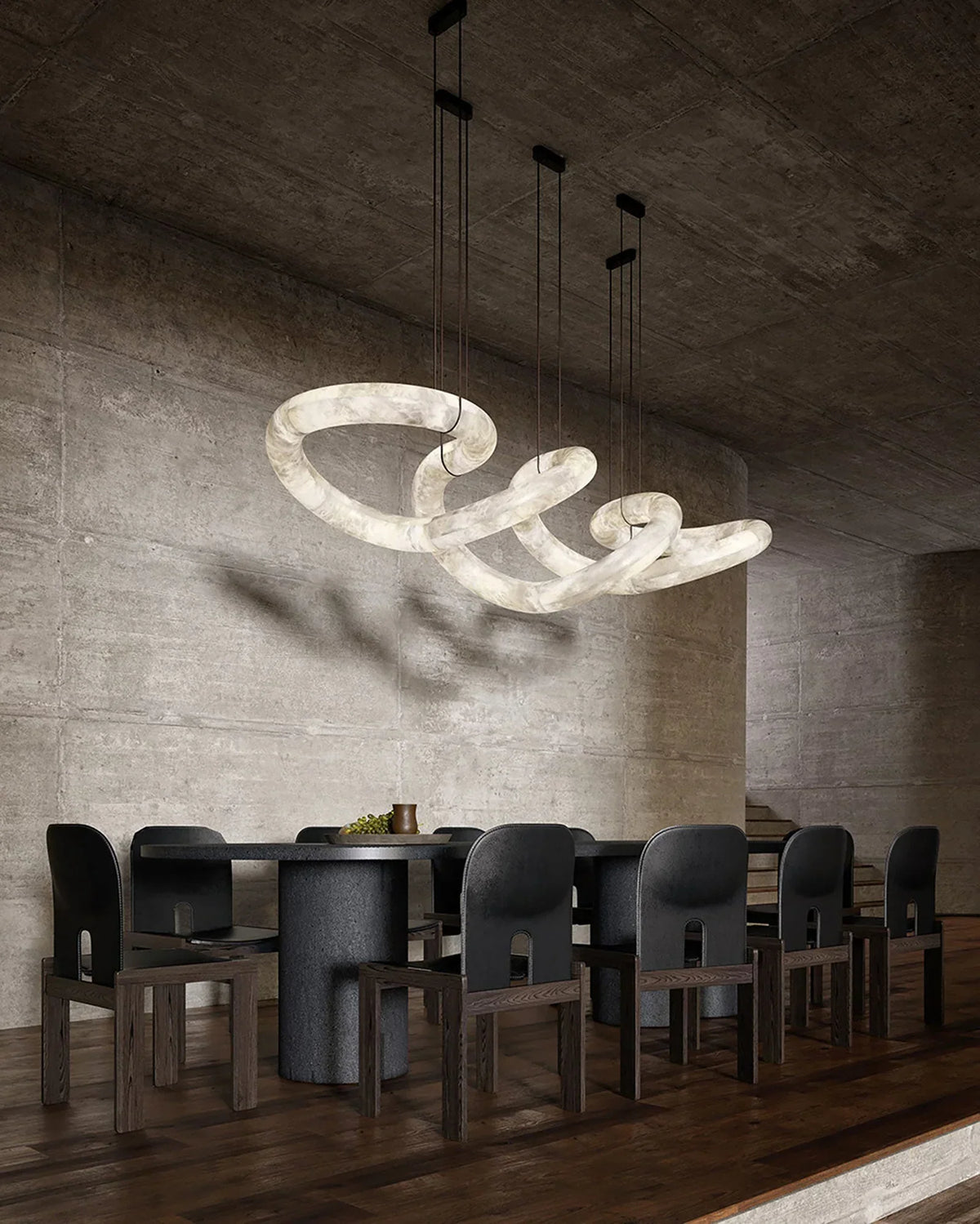 Alabaster Loop Chandelier – Alabaster detail 5