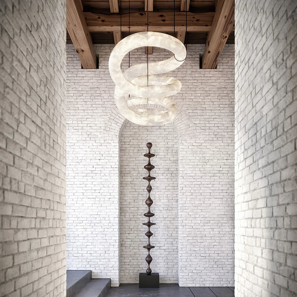 Alabaster Loop Chandelier – Alabaster detail 6