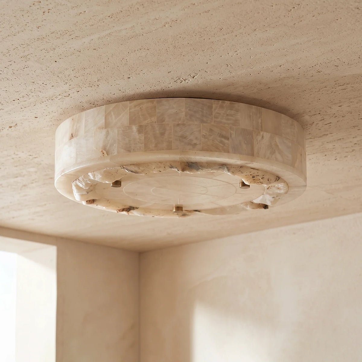 Alabaster Luriel Disk Ceiling Light – Alabaster detail 12