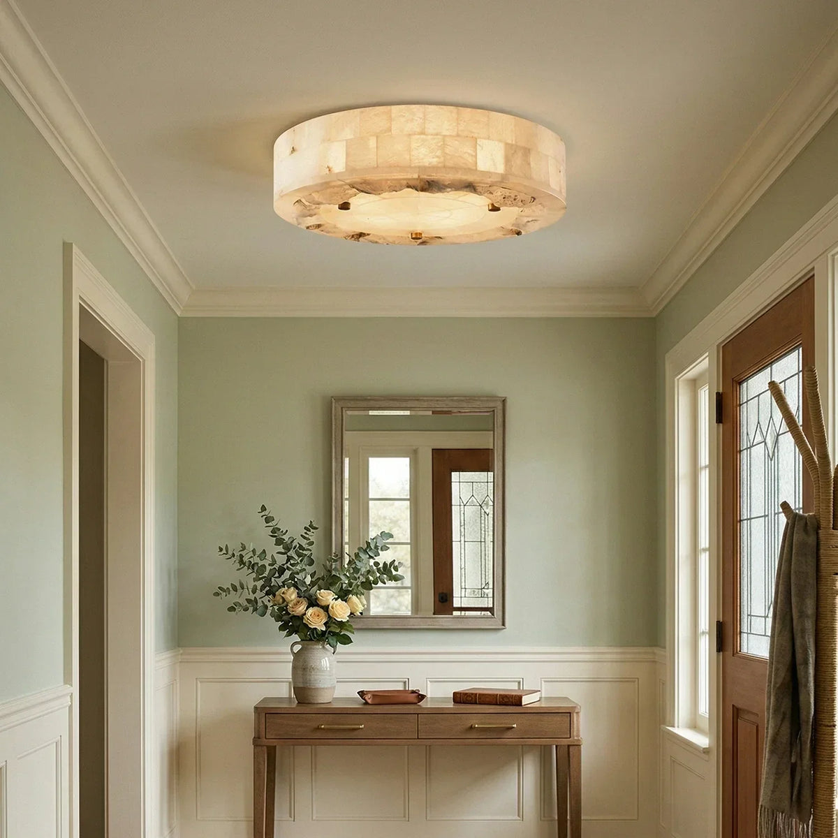 Alabaster Luriel Disk Ceiling Light – Alabaster detail 5