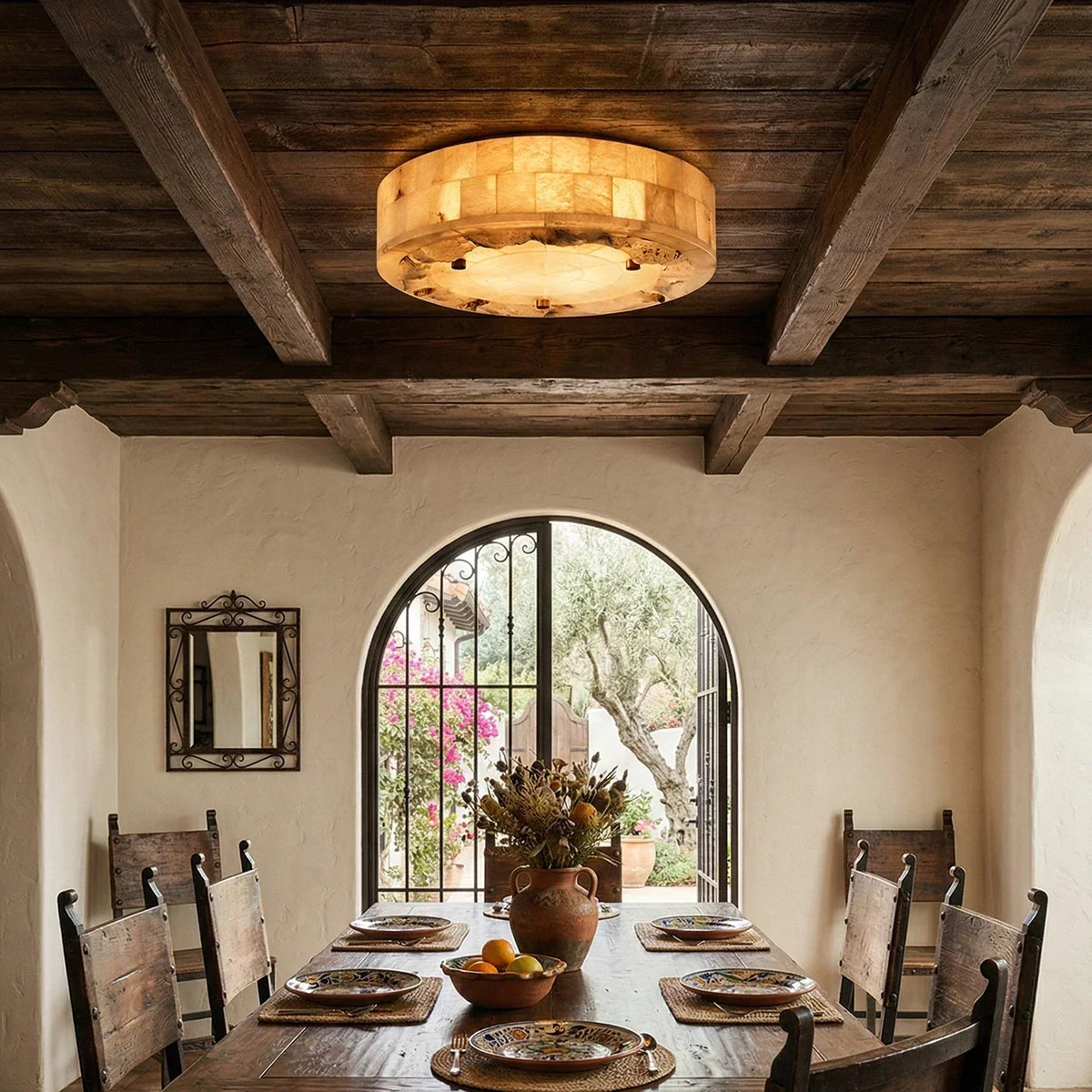 Alabaster Luriel Disk Ceiling Light – Alabaster detail 3