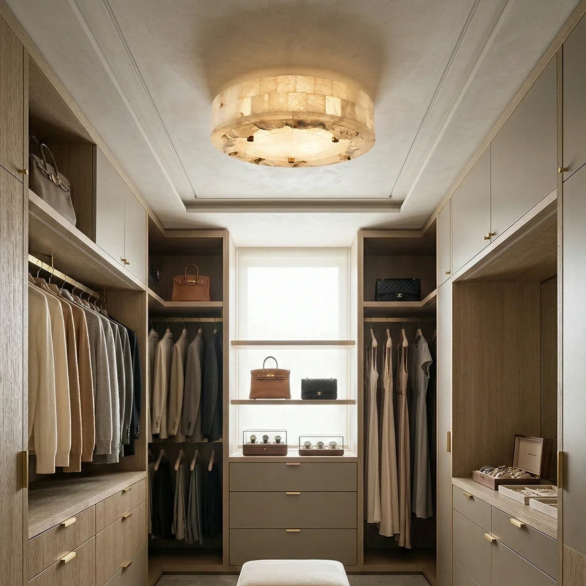 Alabaster Luriel Disk Ceiling Light – Alabaster detail 2