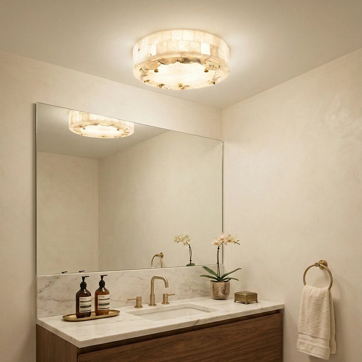 Alabaster Luriel Disk Ceiling Light – Alabaster detail 8