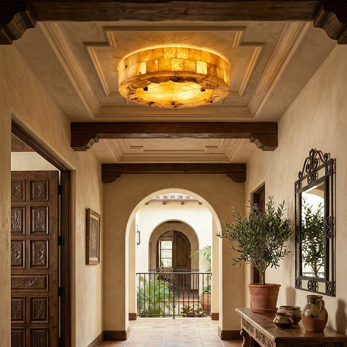 Alabaster Luriel Disk Ceiling Light – Alabaster detail 4