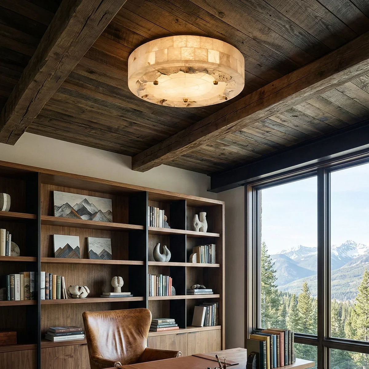 Alabaster Luriel Disk Ceiling Light – Alabaster detail 7
