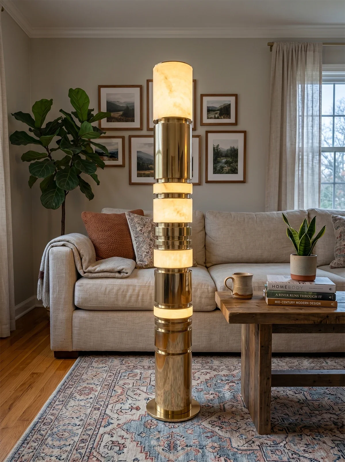 Alabaster Column Floor Lamp – Alabaster detail 7
