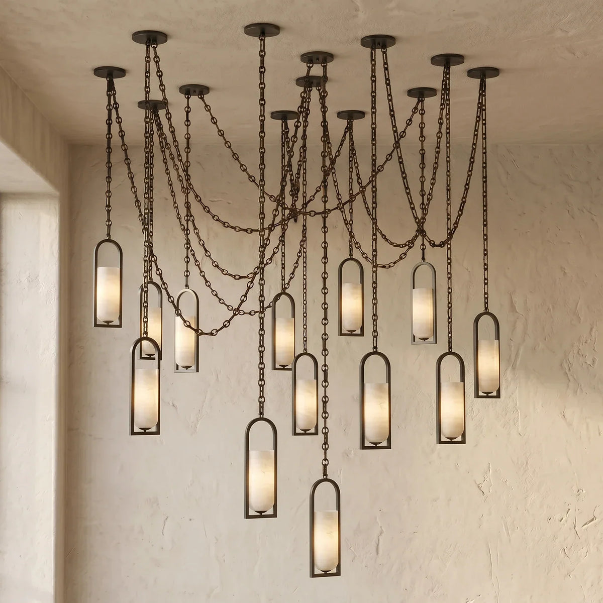 Alabaster Melange Small Chain Chandelier – Alabaster detail 35