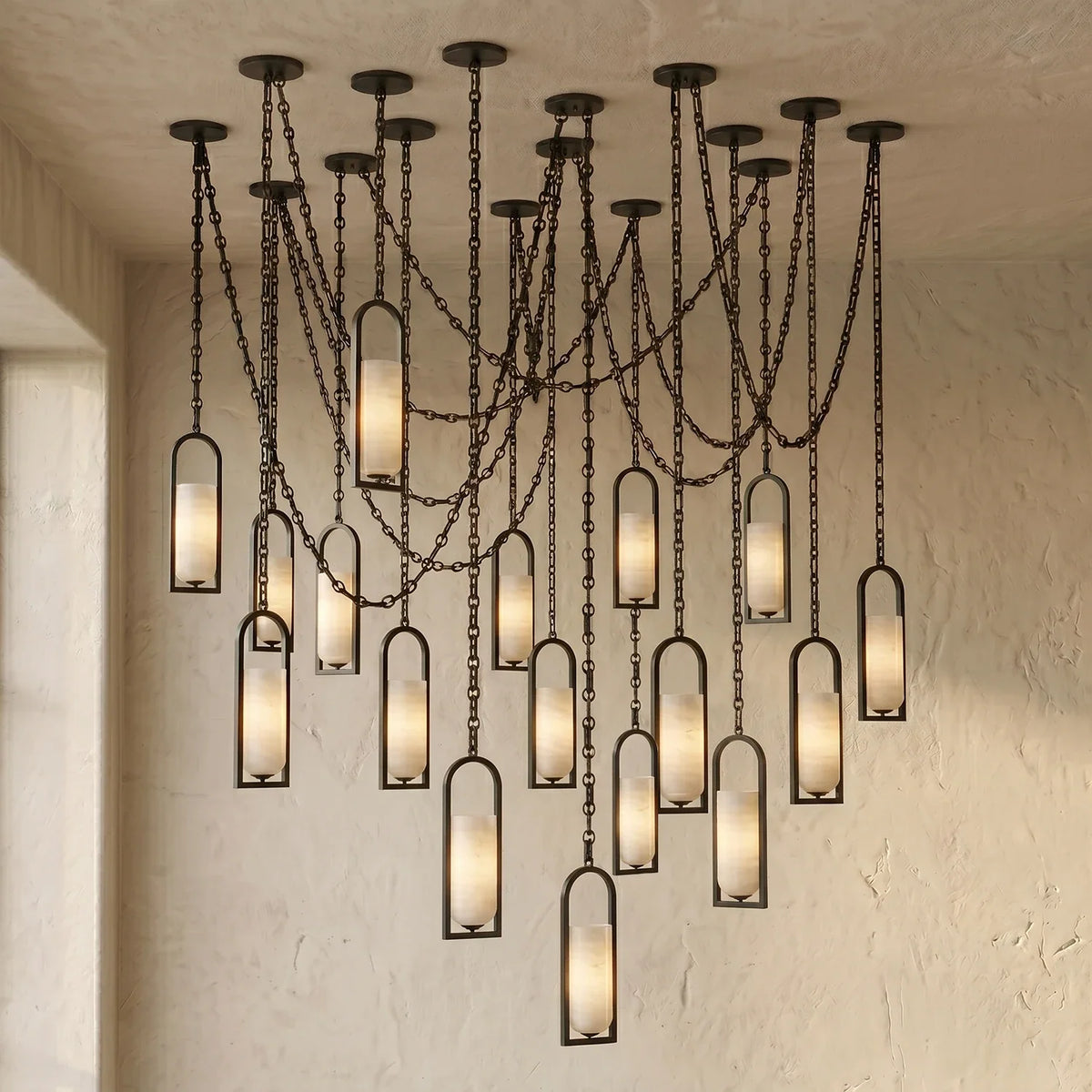 Alabaster Melange Small Chain Chandelier – Alabaster detail 37