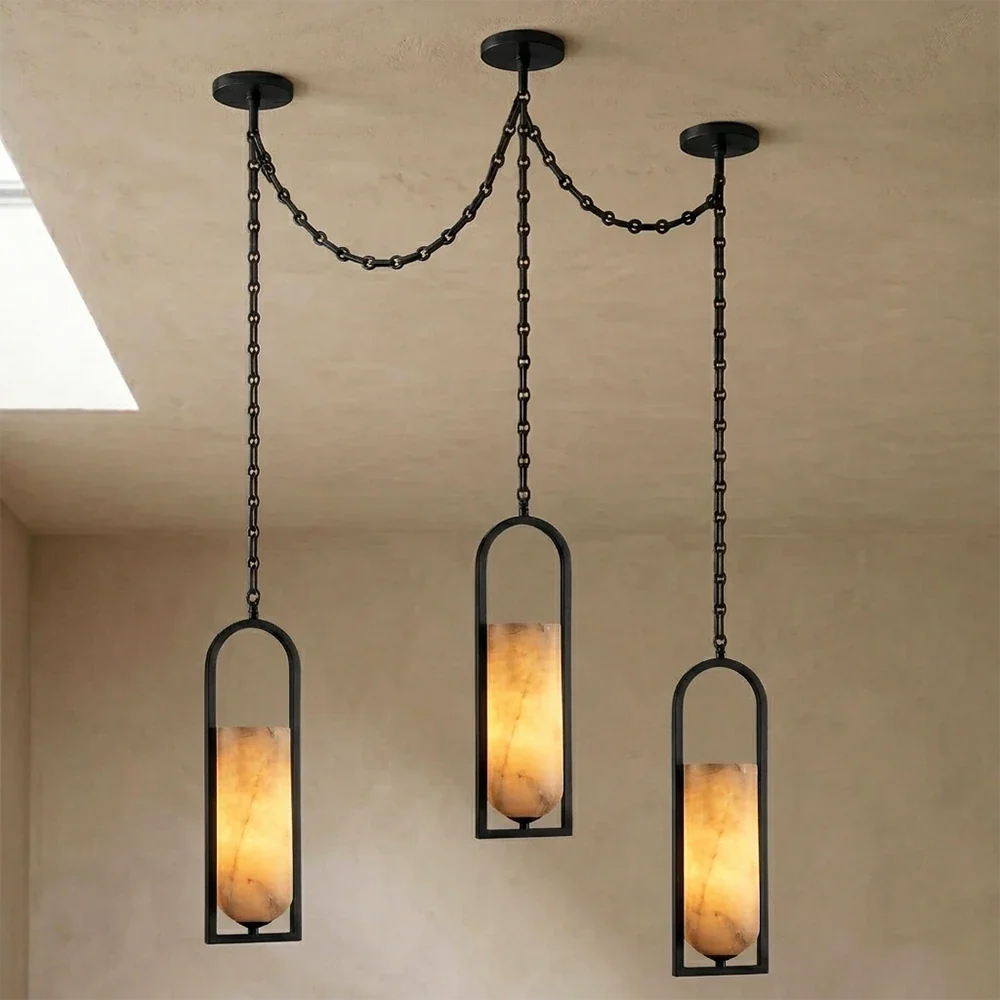 Alabaster Melange Small Chain Chandelier – Alabaster detail 25