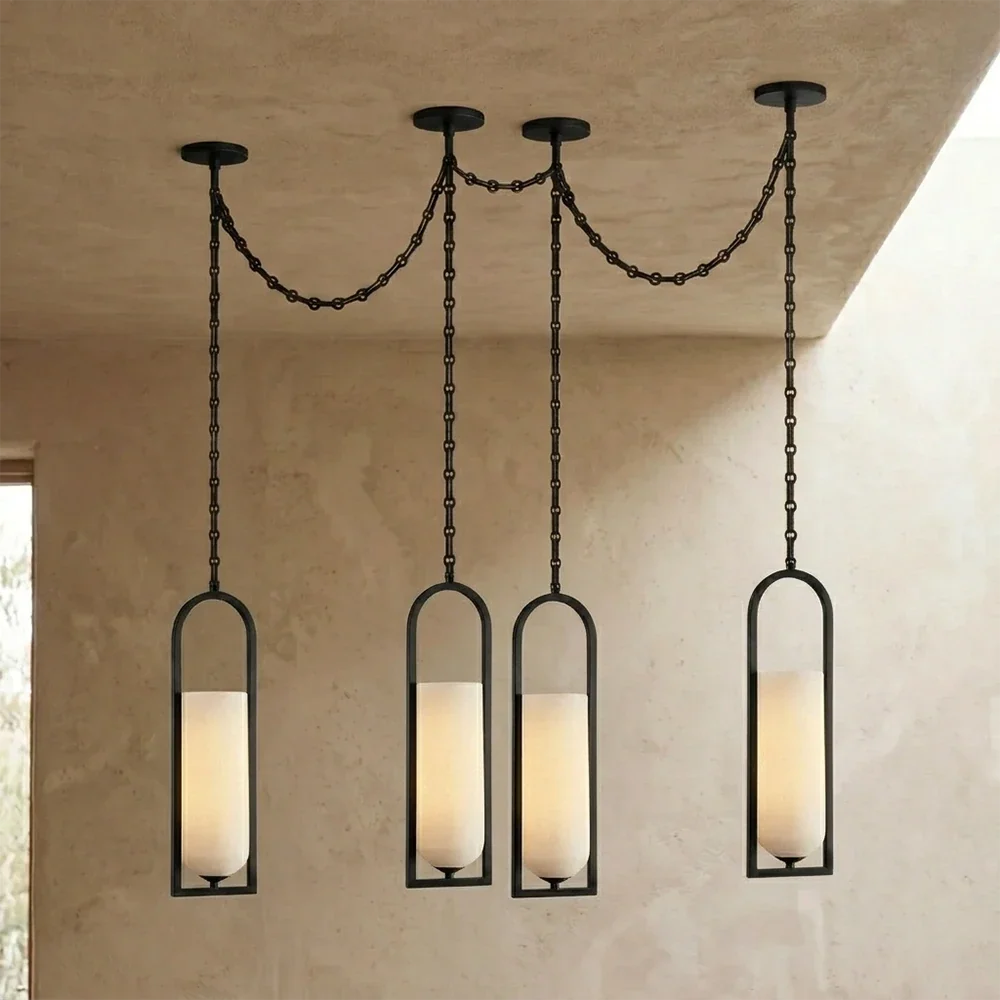Alabaster Melange Small Chain Chandelier – Alabaster detail 27