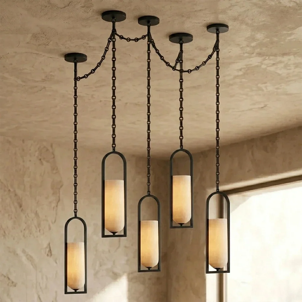 Alabaster Melange Small Chain Chandelier – Alabaster detail 29