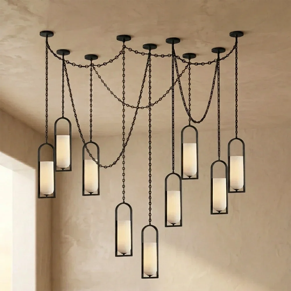 Alabaster Melange Small Chain Chandelier – Alabaster detail 33